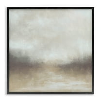 Stupell Industries Foggy Beige Landscape Landscape & Nature Painting Black Framed Art Print Wall Art, 12 x 12