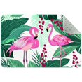 thumbnail image 1 of Indoor Doormat for Home Entrance Entry Way 24"x16" Flamingo Tropical Palm Tree Non Slip Welcome Mat 3D Digital Print Machine Washable Outdoor Rugs, 1 of 7