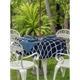 thumbnail image 2 of Outdoor Tablecloth with Umbrella Hole and Zipper, Navy Blue Morocco Round Table Cloth 60 Inch Waterproof Tablecloth, Red Ocean Nautical Anchor Stripe Picnic Table Cover for Patio Camping, 2 of 7