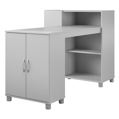 

Pemberly Row Transitional Hobby and Craft Desk with Storage Cabinet in Gray