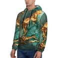 thumbnail image 3 of Fotbe Men's Hoodie with Emerald Color Gold Marble Pattern - Kangaroo Pocket Pullover Hooded Sweatshirt, Perfect for Daily Wear, Travel, and Home-X-Large, 3 of 7