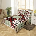 thumbnail image 3 of Deer Bedding Set Rustic Red Plaid Buffalo Patchwork Duvet Cover Full Teens Adult Men,Farmhouse Pine Trees Comforter Cover Ethnic Arrow Bed Set Hunting Bear Moose Wild Animal Room Decor, 3 of 5