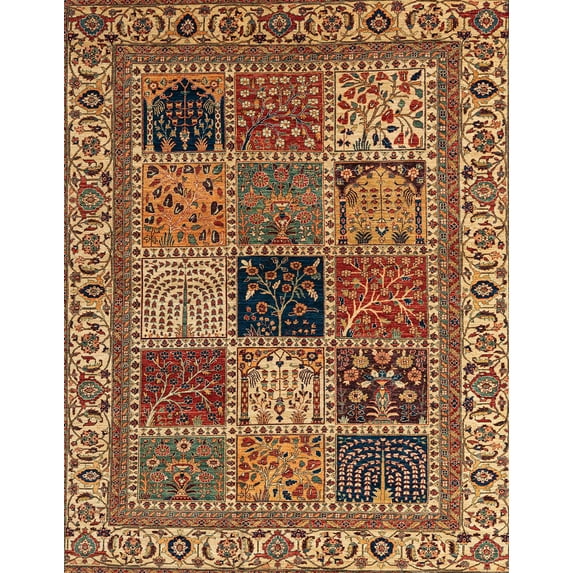 Ahgly Company Indoor Rectangle Abstract Saffron Red Abstract Area Rugs, 6' x 9'