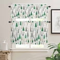 thumbnail image 2 of Christmas Tree Kitchen Curtains and Valances Set, Snowflake Winter Green Classic Texture Rod Pocket Window Valance 18 Inch Window Curtain Panels for Living Room Bedroom Laundry, 27.5x36in, 3 Pieces, 2 of 7