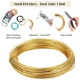 thumbnail image 2 of Lot de 10 Rouleaux de Fil d'Aluminium Rond Multicolore 18 Gauge pour Fabrication de Bijoux Perles Environ 65 Pieds/rouleau, 2 of 7