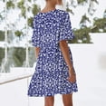 thumbnail image 4 of Women's Summer Beach Dresses Casual V-Neck Dress Pocket Printed Short Sleevele Ruffle Dress, 4 of 8