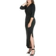 thumbnail image 3 of 24seven Comfort Appare Fitted V-Neck Side Slit Maxi Dress, 3 of 4