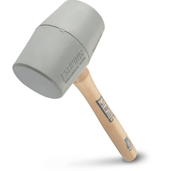 ESTWING Deadhead Rubber Mallet - 18 oz No-Mar Hammer with Bounce Resistant Head & Hickory Wood Handle - DH-18N