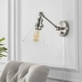thumbnail image 2 of JONATHAN Y Cowie 8" Iron/Glass Adjustable LED Wall Sconce, Nickel, 2 of 8
