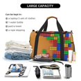 thumbnail image 5 of Kuqiui Colorful Building Blocks A Print Foldable Travel Duffel Bag Tote Carry on Luggage Bag Personal item Sports Gym Bag Water Resistant Weekender Overnight Bags for Women and Men, 5 of 7