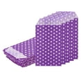 thumbnail image 1 of Uxcell 100Pcs Bolsas de Papel Kraft para Dulces, 6" x 3" Bolsas de Regalo Planas a Prueba de Grasa, Puntos Morados, 1 of 6