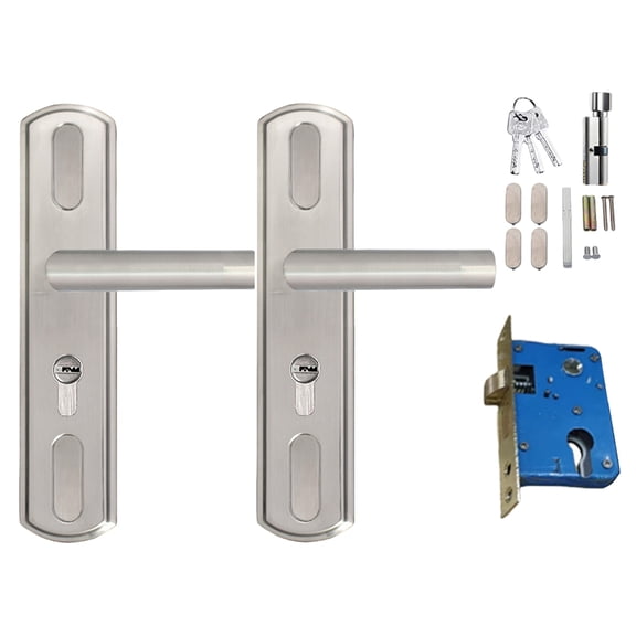 WINDLAND Entry Door Handle with Lock and Key for Screen Door Patio Door Easy to Install