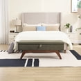 thumbnail image 2 of Bedside Stool With Wool And Concealed Storage Space Relaxing Footrest Hidden Wood Legs, 2 of 6