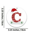 thumbnail image 2 of Ozmmyan Christmas Tree Ornaments Christmas Initial with Red Hat Personalized DIY Christmas 26 Letters Ornaments 3 inch Christmas Decoration Xmas Tree Hanging Decor, 2 of 3