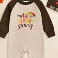 thumbnail image 4 of Enyan My First Thanksgiving Baby Boy Girl Outfit Little Turkey Romper Jumpsuit Onesie Newborn Thanksgiving Clothes(Beige,12-18 Months), 4 of 4