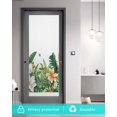 thumbnail image 5 of Window Privacy Film Green Tropical Botanical Stained Glass Window Film Decorative Sun Block Window Cover Summer Floral Leaves Window Clings Static Adhesive Sticker for Bathroom 19.6"x39.3", 5 of 7