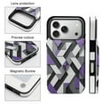 thumbnail image 3 of Abstract Geometric Art Purple Black Grey Leather Wallet Case for iPhone 16 Wallet Case Card Holder Flip, 3 of 8