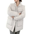 thumbnail image 5 of Olyvenn 2025 Women Winter Coat Thicken Puffer Jacket Warm Quilted Parka Casual Outdoor Padded Windbreaker Outwear White M, 5 of 9