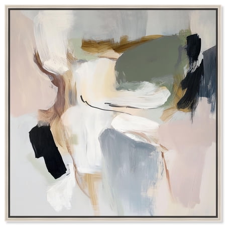 Softened Encounters II Canvas Neutral Abstract Art by Art Remedy Silver Frame 12 x 12
