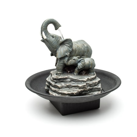 Cross Desk Fountain - Decor Desk Elephant Watering Hole Fountain - Water Fountain