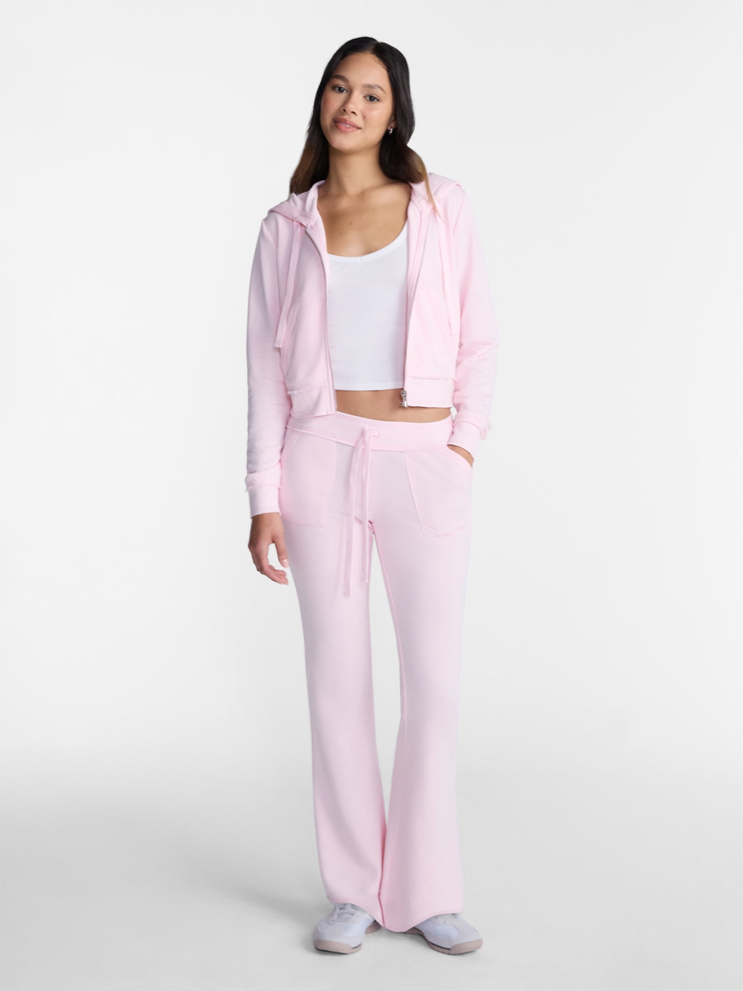 No Boundaries Flare Leg French Terry Pant, Women's Sizes XXS-XXL