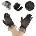 thumbnail image 2 of Unique Bargains 1 Pair Sunblock Mittens Fashion Mesh Bow Sun Block Driving Gloves for Women Black, 2 of 5