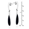 thumbnail image 5 of Sleek Teardrop Shaped Black Onyx Inlay Sterling Silver Dangle Earrings, 5 of 5