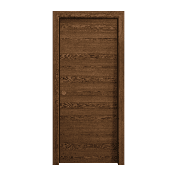 Sliding Pocket Door 18 x 84 inches | Ego 5000 Cognac Oak | Kit Rail Hardware | Solid Wood Interior Bedroom Modern Doors