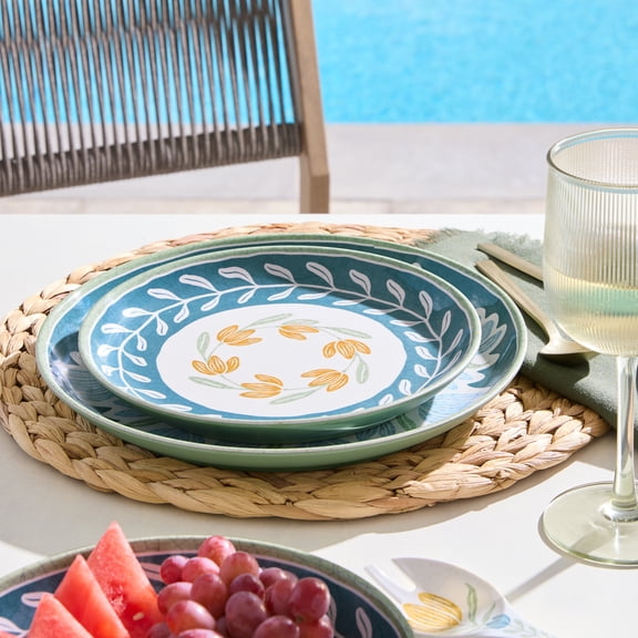 Assiette à Salade Fleur en Mélamine et Bambou Better Homes & Gardens 8.75 Pouces 1 Unité