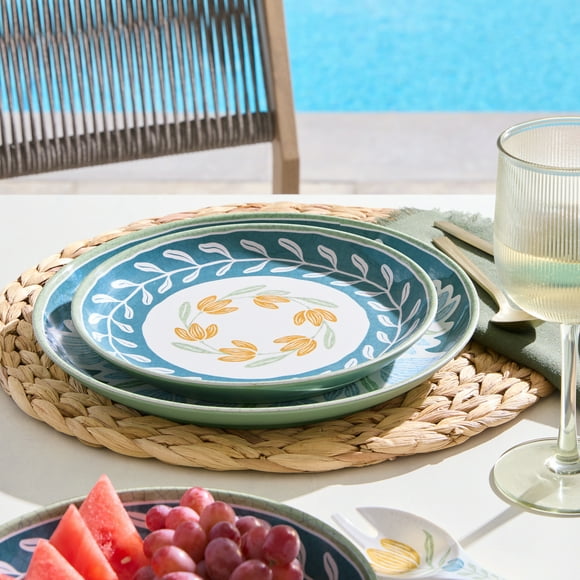 Better Homes & Gardens Bamboo Melamine Flower Salad Plate 8.75 Inch 1Pc
