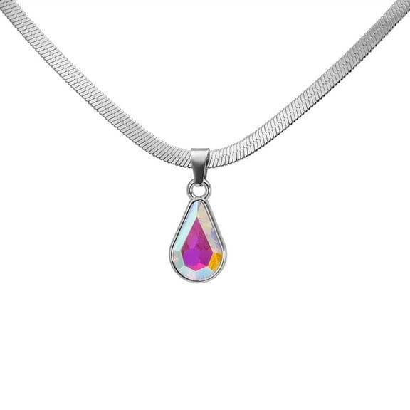 AOOOWER Sophisticated Crystal Necklace Accessories Elegant Neckchain Jewelry for Women