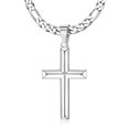 thumbnail image 1 of Collar MILACOLATO con forma de cruz de plata de ley 925 de 20 pulgadas, 1 of 6