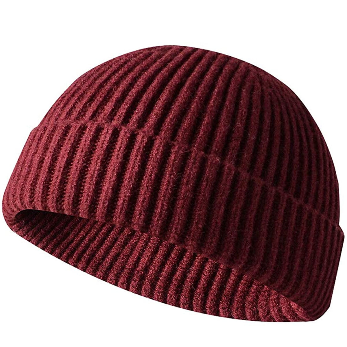 GRNSHTS Winter Knit Cuff Beanie Cap Trawler Beanie Hat Short Fisherman