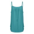 thumbnail image 4 of Womens Camisole Tank Tops, Yigetop Summer Tank Tops for Women 2025 Loose Fit Pleated Square Neck Sleeveless Shirt Curved Flowy Vest Basic Cotton Tee Beach Vacation Clothes for Women Sky Blue 3XL, 4 of 7
