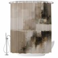 thumbnail image 2 of Grey Abstract Art Shower Curtains for Bathroom, Contemporary Luxury Waterproof Fabric Shower Curtain, Decorative Bathroom Curtain for Bathtub, 36"x72", No Hooks Included, 2 of 9
