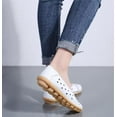 thumbnail image 4 of Women's Leather Shoes Loafers Slip-On Flat Shoes Casual Walking Comfortable Breathable Soft Sole Hollow, 4 of 12