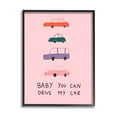 thumbnail image 3 of Stupell Industries Baby You Can Drive My Car Whimsical Song Lyrics Graphic Art Black Framed Art Print Wall Art, Design by Dominika Godette, 3 of 5