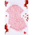 thumbnail image 2 of Emy Dola Womens Valentine's Day Pajamas Set Button Down 2 Piece Sleepwear Summer Short Sleeve Tops and Shorts Pjs Set S-2XL, 2 of 8