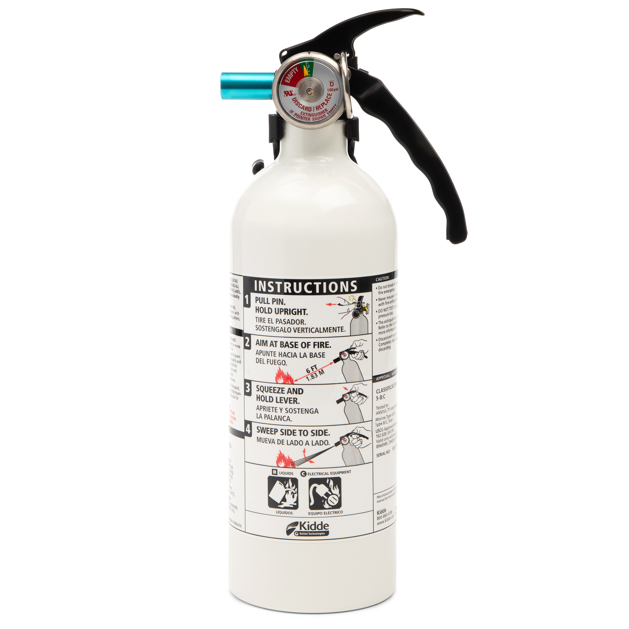 Kidde 5BC Fire Extinguisher, Model KD61W-5BC KD61W-5BC - image 5 of 14