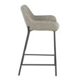 thumbnail image 3 of Contemporary Home Living Set of 2 Light Gray Faux Leather Black Metal Indoor Counter Stools 33", 3 of 5