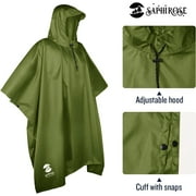 SaphiRose Hooded Rain Poncho for Adult with Pocket, Waterproof Lightweight Unisex Raincoat for Hiking Camping Emergency