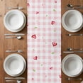 thumbnail image 6 of Valentine's Day Table Runner - 48 Inch Long, Kitchen Dining Table Runner Dresser Scarves, Pink Red Roses Love Heart Eucalyptus Plaid Farmhouse Decor for Coffee Tables Wedding Party Banquet, 6 of 8