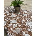 thumbnail image 5 of Hand Crafted Kantha Cotton Quilt Brown and White Floral Hand Block Print Throw Blanket Bedding Bedspread Mothers Day Gift, 5 of 5