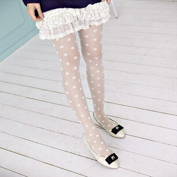 Puntoco Women Clearance Women Sheer Lace Big Dot Pantyhose Stockings Tights Dots Socks WH
