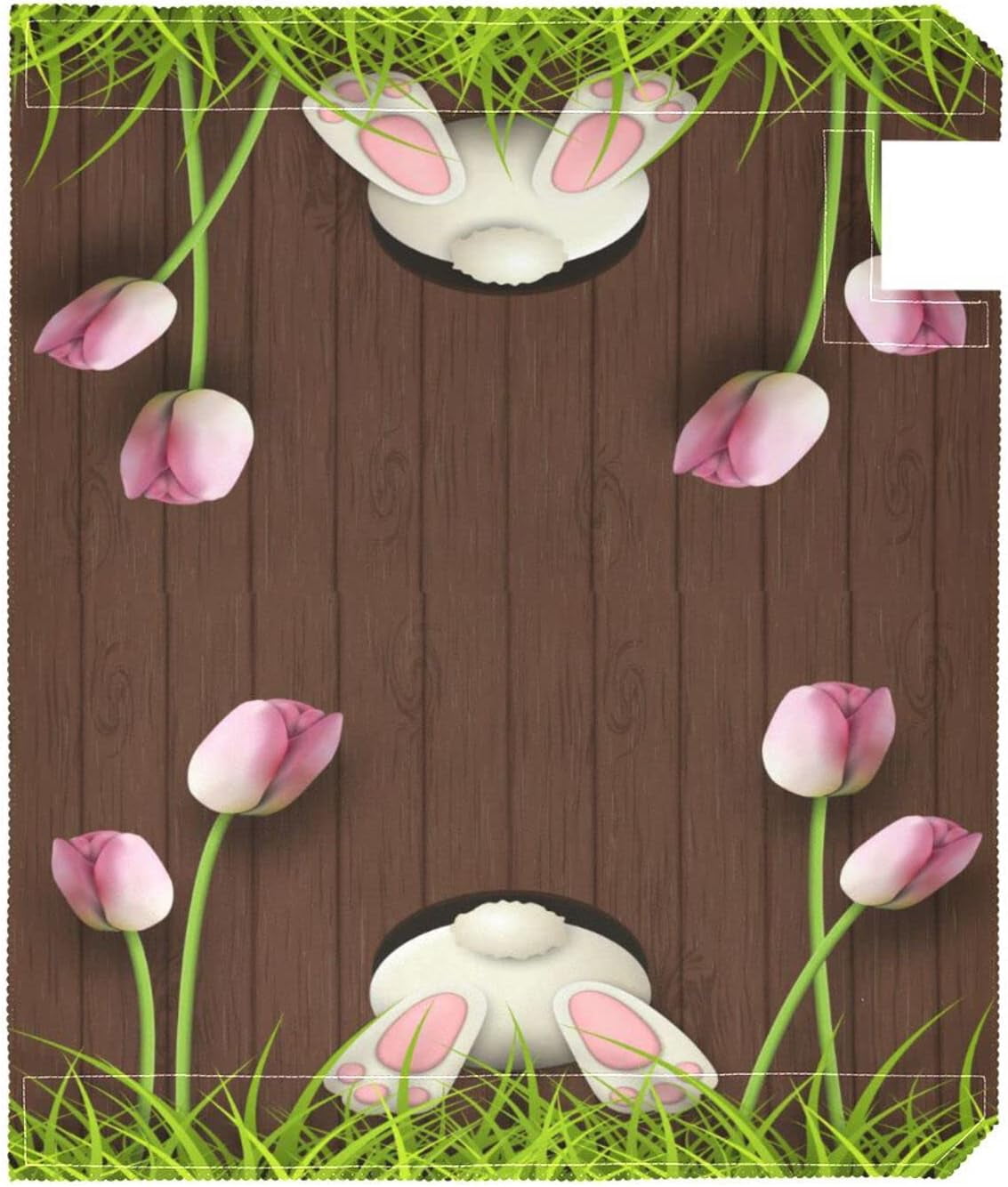 Easter Mailbox Covers, Easter Bunny Pink Tulips Mailbox Covers Oxford Cloth Post Box Cover with Magnetic Strip for Garden Yard Decor