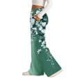 thumbnail image 4 of Women's Casual Wide Leg Sweatpants, Loose Floral Print Sports Pants, Fashion Lounge Pants for Women, Perfect for Home and Outdoor Activities,Green,2XL, 4 of 7