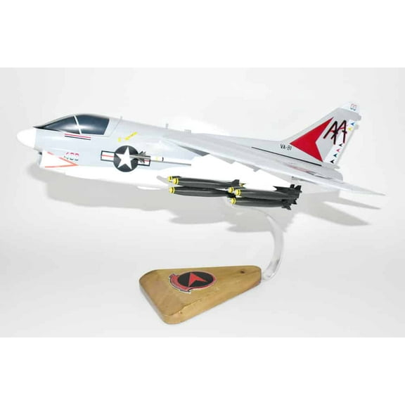 VA-81 Sunliners 1971 USS Forrestal A-7E Corsair II Model, LTV, 1/31 Mahogany Scale Model, Navy