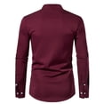thumbnail image 4 of Blusa y camisa de manga larga con cuello alto para hombre, informal, con botones y retazos, de manga larga y cuello alto., 4 of 9