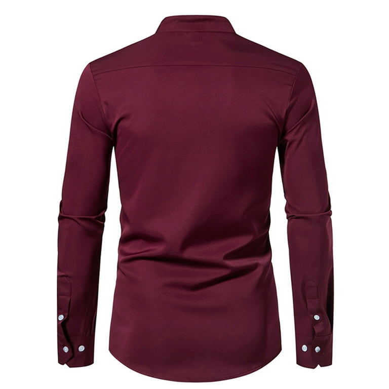 Mens Button Up Dress Shirts Long Sleeve Dress Shirts for Men Designer Casual Button Down Shirts Long Sleeve Mens Dress Shirts Party Shirts Club Shirt Walmart