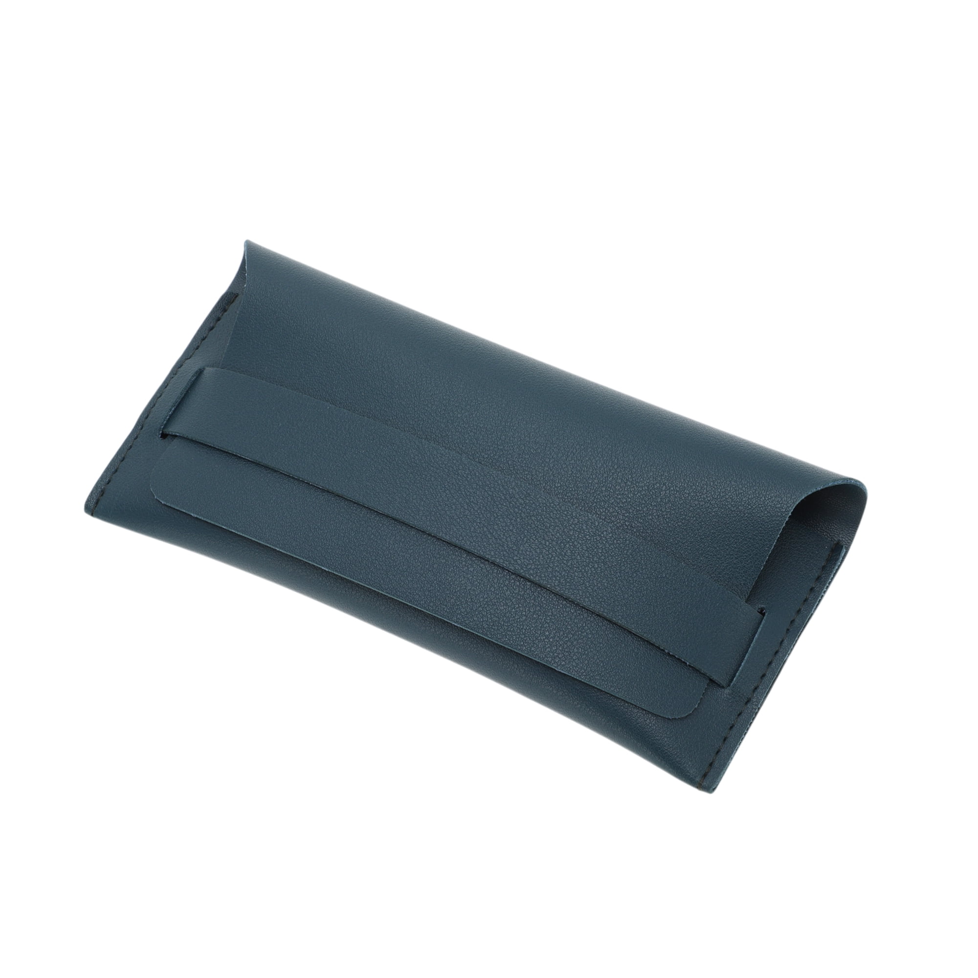 Unique Bargains Double Faux Leather Eyeglasses Case Navy Blue Stylish and Practical